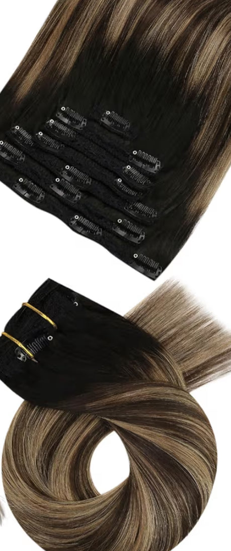 Clip In 24inch Human Hair Extensions 120g