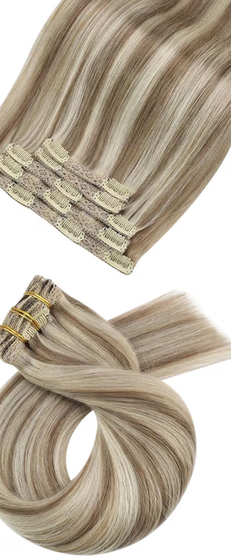 Clip In 24inch Human Hair Extensions 120g