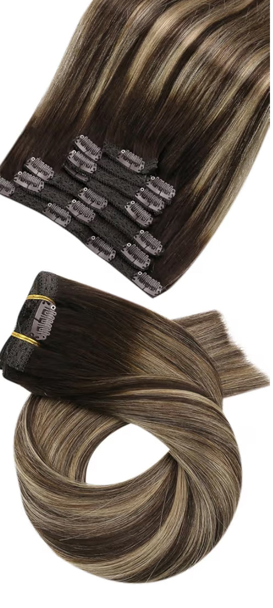 Clip In 24inch Human Hair Extensions 120g