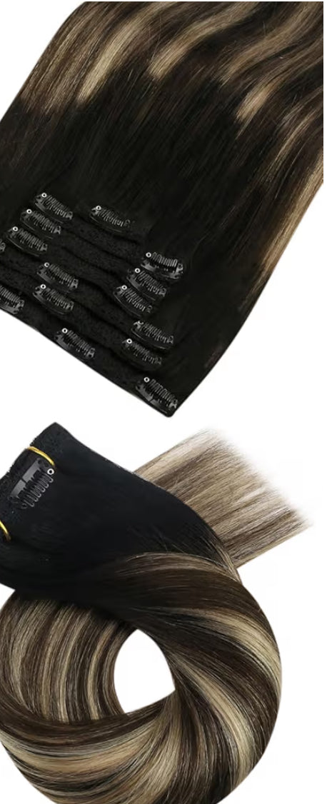 Clip In 24inch Human Hair Extensions 120g