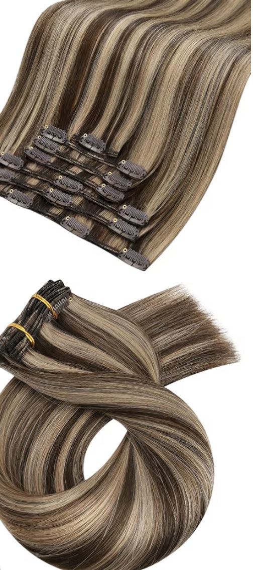 Clip In 24inch Human Hair Extensions 120g